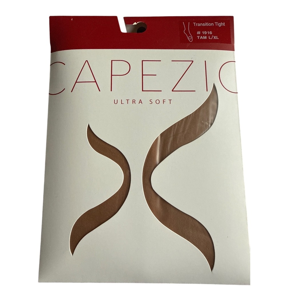 Capezio 1916 Ultra Soft Transition Tights Tan L/XL Matte Semi Opaque NOS